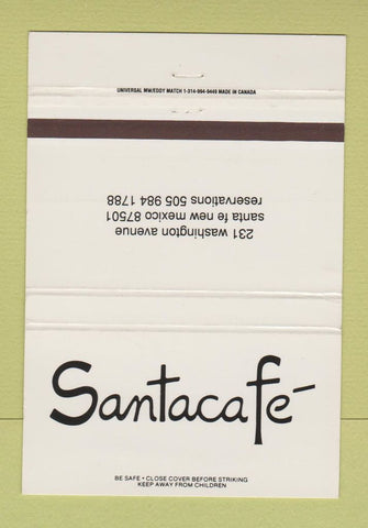 Matchbook Cover - Santaca Fe Santa Fe NM 40 Strike