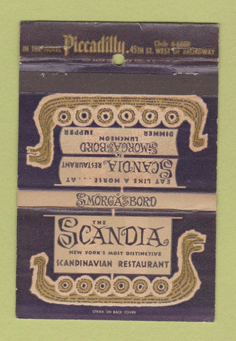 Matchbook Cover - Scandia Restaurant New York City WORN 40 Strike