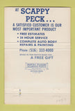 Matchbook Cover - Scrappy Peck Auto Body Westbury NY 40 Strike