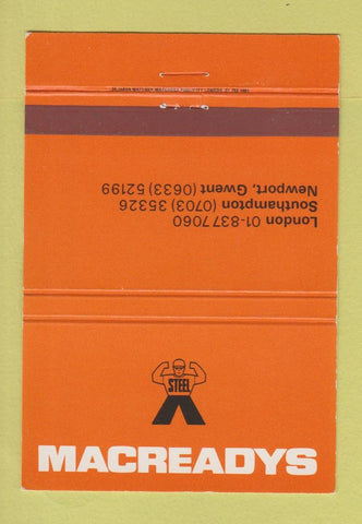 Matchbook Cover - Macreadys Newport Gwent London UK England 40 Strike