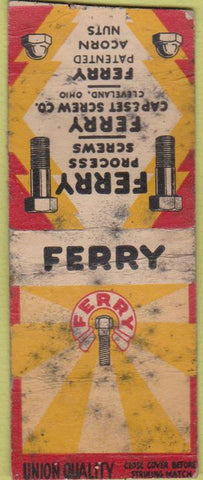 Matchbook Cover - Ferry Screw Products Cleveland OH Union Quality BOBTAIL POOR