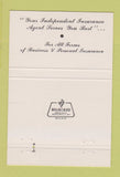 Matchbook Cover - Transamerica Insurance Ray Real Estate Colfax WA 40 Strike