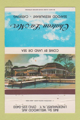 Matchbook Cover - Chateau La Mer Seafood Lindenhurst NY 40 Strike
