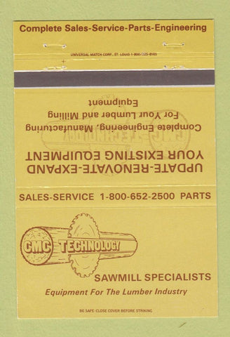 Matchbook Cover - CMC Technology Sawmill Lumber   40 Strike