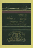 Matchbook Cover - Coleman's Syracuse NY 40 Strike