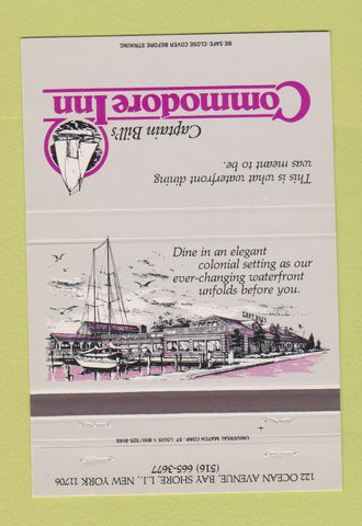 Matchbook Cover - Commodore Inn Bay Shore LI NY 40 Strike