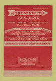 Matchbook Cover - Arrow Smith Tool Die Los Angeles CA #1 40 Strike