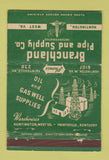 Matchbook Cover - Branchland Pipe and Supply Huntington WV WEAR 40 Strike