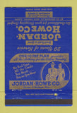 Matchbook Cover - Jordan Howe Clothes New Haven CT 40 Strike