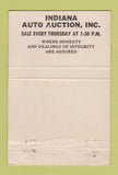Matchbook Cover - Indiana Auto Auction Fort Wayne IN WORN 40 Strike