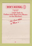 Matchbook Cover - Mom's Meatball Dallas TX Italian 40 Strike