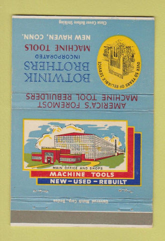 Matchbook Cover - Towinik Brothers Machine Tool New Haven CT 40 Strike