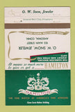Matchbook Cover - Hamilton Watches OW Snow Ansonia CT 40 Strike