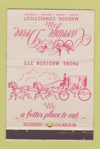 Matchbook Cover - Carriage Drive Madison CT restaurant WEAR 40 Stick