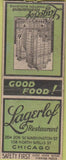 Matchbook Cover - Lagerlof Restaurant Chicago IL Safety First BOBTAIL