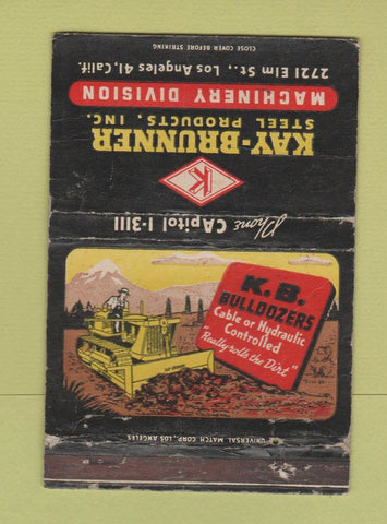 Matchbook Cover - Kay Brunner Steel Tractors Los Angeles CA WORN 40 Strike