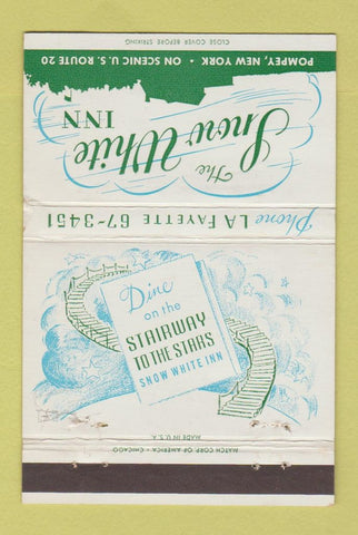 Matchbook Cover - Snow White Inn Pompey NY WEAR 40 Strike