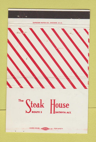 Matchbook Cover - The Steak House Batavia NY WEAR 40 Strike