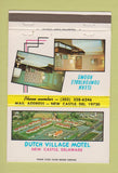 Matchbook Cover - Dutch Village Motel New Castle DE 40 Strike