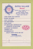 Matchbook Cover - Dutch Village Motel New Castle DE 40 Strike