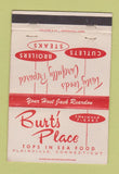 Matchbook Cover - Burt's Place Plainville CT 40 Strike