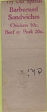 Matchbook Cover - Aragon Drugs Chicago IL Safety First BOBTAIL