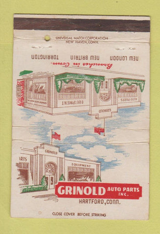 Matchbook Cover - Grinold Auto Parts Hartofrd CT New Britain London 40 Strike