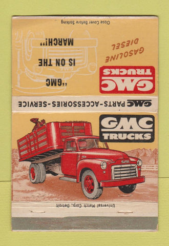 Matchbook Cover - GMC Trucks WEAR 40 Strike