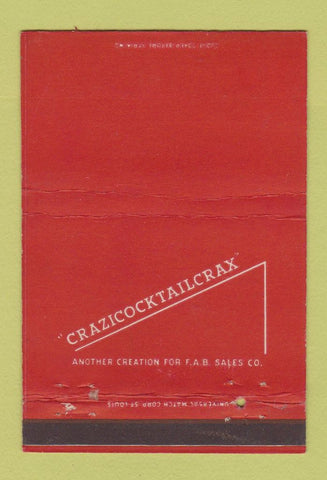 Matchbook Cover - FAB Sales Crazicocktailcrax 40 Strike