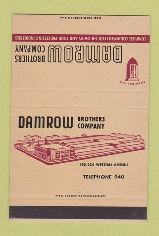 Matchbook Cover - Damrow Brothers Food Processing SAMPLE 40 Strike
