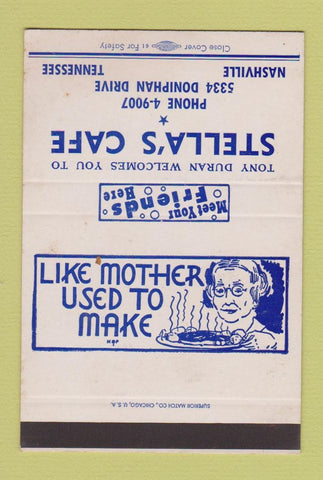 Matchbook Cover - Stella's Cafe Nashville TN SAMPLE 40 Strike
