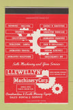 Matchbook Cover - Llewellyn Machinery Miami? SAMPLE WEAR 40 Strike
