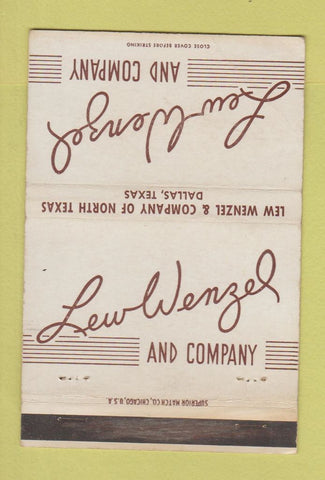 Matchbook Cover - Lew Wenzel Dallas TX Photography 40 Strike