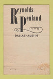Matchbook Cover - Reynolds Penland Men's Clothes Dallas Austin TX 40 Strike