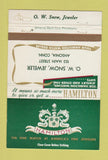 Matchbook Cover - Hamilton Watches OW Snow Ansonia CT 40 Strike