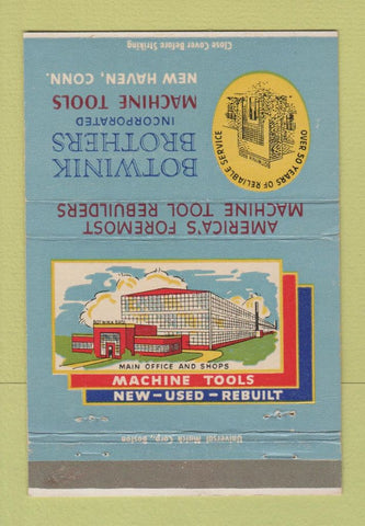 Matchbook Cover - Botwinik Brothers Machine Tools New Haven CT 40 Strike