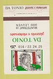 Matchbook Cover - Da Tonio Pizza Leuven Belgium 40 Strike