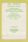 Matchbook Cover - Da Tonio Pizza Leuven Belgium 40 Strike