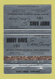 Matchbook Cover - Bobby Davis Electric Memphis TN  WEAR 40 Strike