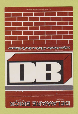 Matchbook Cover - Delaware Brick Wilmington DE Dover 40 Strike