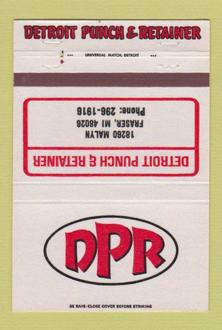 Matchbook Cover - Detroit Punch and Retainer Fraser MI 40 Strike
