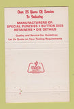 Matchbook Cover - Detroit Punch and Retainer Fraser MI 40 Strike
