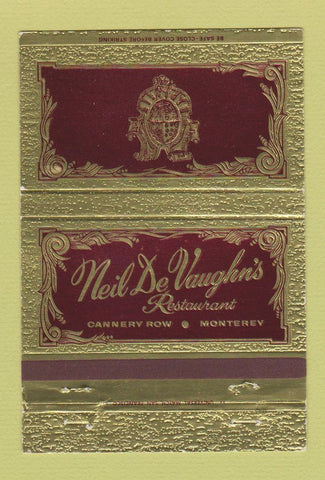 Matchbook Cover - Neil De Vaughn's Restaurant Monterey CA 40 Strike