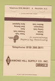 Matchbook Cover - Diamond Hill Supply Camasco Raleigh NC 40 Strike