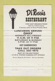 Matchbook Cover - Di Rossi's Restaurant Italian Memphis TN 40 Strike