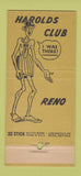 Matchbook Cover - Harolds Club Casino Reno NV Indian 30 Stick