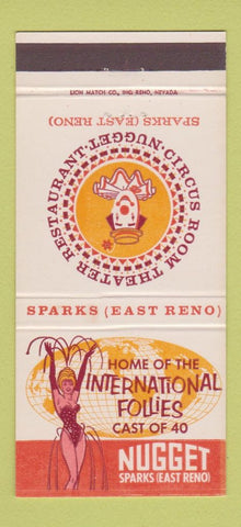 Matchbook Cover - Nugget CASnio Follies Sparks NV girlie 30 Strike