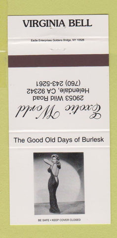 Matchbook Cover - Exotic World Helendale CA Virgnia Bell Burlesque  30 Strike