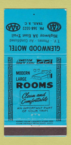 Matchbook Cover - Glenwood Motel Trail BC 30 Strike