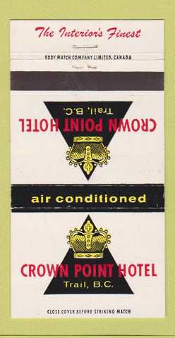 Matchbook Cover - Crown Point Hotel Trail BC 30 Strike